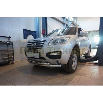 Защита передняя двойная 60-60 мм CAN Otomotiv для Lifan X-60 2011-2016