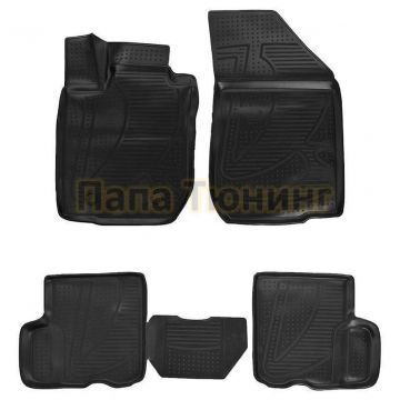 Коврики 3D в салон полиуретан 4 штуки Autofamily для Lada Largus 2012-