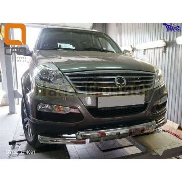 Защита передняя двойная 76-76 CAN Otomotiv для SsangYong Rexton 2007-2015 Защита передняя двойная 76-76 CAN Otomotiv для SsangYong Rexton 2007-2015