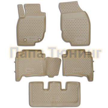Коврики в салон Element полиуретан бежевые 5 штук для Toyota Fortuner 2012-2015