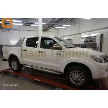 Пороги с площадкой нержавеющий лист 60 мм для Toyota Hilux 2011-2015