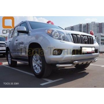Защита передняя двойная Shark 70 мм CAN Otomotiv для Toyota Land Cruiser 150 2009-2013 Защита передняя двойная Shark 70 мм CAN Otomotiv для Toyota Land Cruiser 150 2009-2013