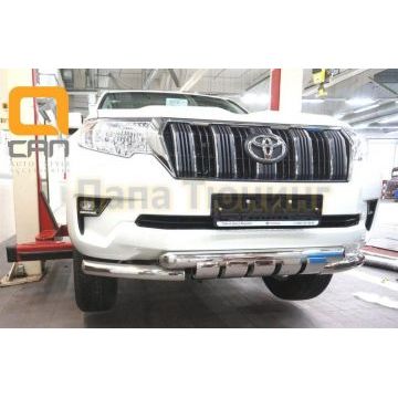 Защита переднего бампера Shark 76-76 мм для Toyota Land Cruiser Prado 150 2017-