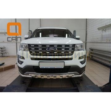 Защита передняя двойная Shark 60-42 мм CAN Otomotiv для Ford Explorer 2015-