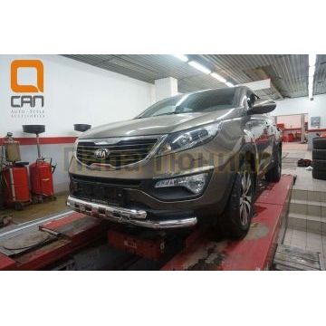 Защита передняя двойная Shark 60-60 мм CAN Otomotiv для Kia Sportage 2010-2015