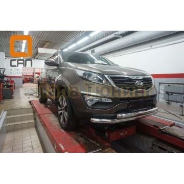 Защита передняя двойная 60-60 мм CAN Otomotiv для Kia Sportage 2010-2015