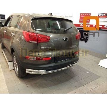 Защита задняя с уголками 60-42 мм CAN Otomotiv для Kia Sportage 2010-2015