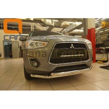 Защита передняя двойная 60-60 мм CAN Otomotiv для Mitsubishi ASX 2013-2016