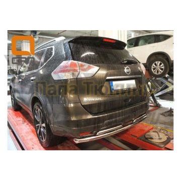 Защита заднего бампера двойная 60-42 мм CAN Otomotiv для Nissan X-Trail 2015-2018