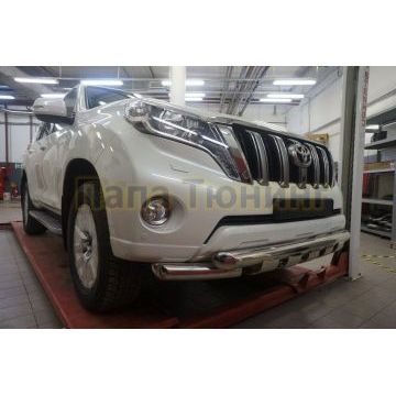 Защита передняя двойная Shark 76-76 мм CAN Otomotiv для Toyota Land Cruiser 150 2013-2017 Защита передняя двойная Shark 76-76 мм CAN Otomotiv для Toyota Land Cruiser 150 2013-2017