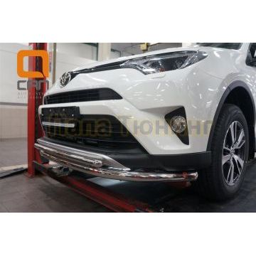 Защита передняя двойная 60-42 мм CAN Otomotiv для Toyota RAV4 2015-2019 Защита передняя двойная 60-42 мм CAN Otomotiv для Toyota RAV4 2015-2019