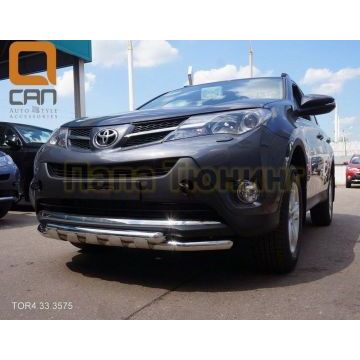 Защита передняя двойная Shark 60-60 мм CAN Otomotiv для Toyota RAV4 2013-2015 Защита передняя двойная Shark 60-60 мм CAN Otomotiv для Toyota RAV4 2013-2015