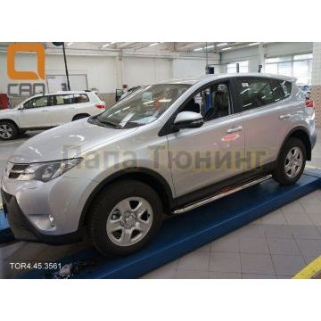 Пороги с площадкой нержавеющий лист 60 мм для Toyota RAV4 2013-2015