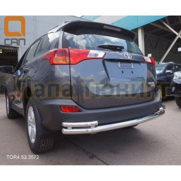 Защита задняя с уголками 60-42 мм CAN Otomotiv для Toyota RAV4 2013-2015