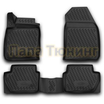 Коврики 3D в салон полиуретан 4 штуки Autofamily для Ford Ecosport 2013-