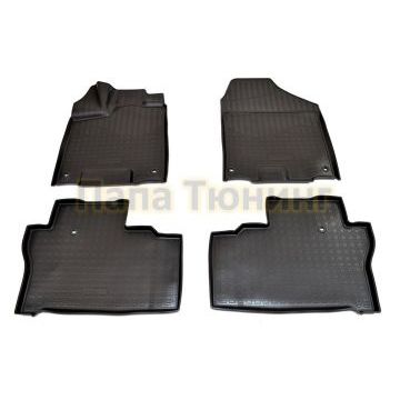 Коврики 3D в салон Norplast полиуретан чёрные на 5 мест для Honda Pilot 2016-