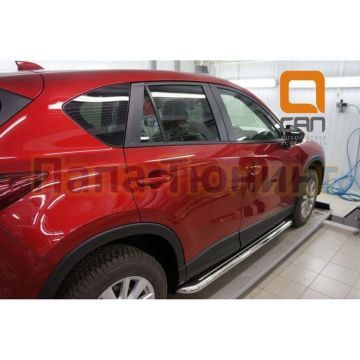 Пороги с площадкой нержавеющий лист 60 мм для Mazda CX-5 2011-