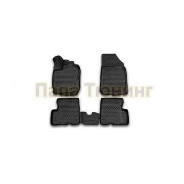 Коврики 3D в салон с ручкой для лючка бензобака полиуретан 4 штуки Autofamily для Renault Duster 2015-