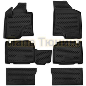 Коврики в салон полиуретан серые 6 штук Autofamily для Hyundai ix55 2009-2013 Коврики в салон полиуретан серые 6 штук Autofamily для Hyundai ix55 2009-2013