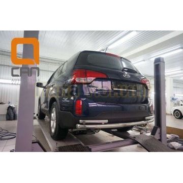 Защита заднего бампера с уголками 60-42 мм CAN Otomotiv для Kia Sorento 2012- Защита заднего бампера с уголками 60-42 мм CAN Otomotiv для Kia Sorento 2012-