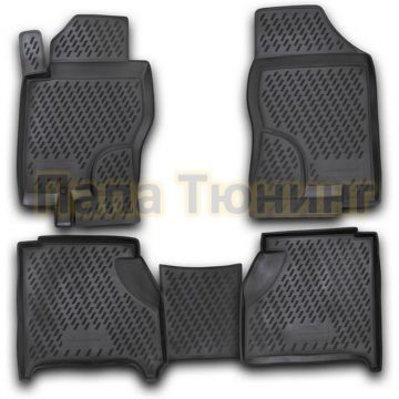 Коврики в салон полиуретан 4 штуки для АКПП Autofamily для Nissan Navara 2005-2010