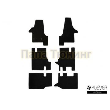 Коврики в салон Klever Econom 6 штук на минивен для Volkswagen Transporter T5 2003-2015 Коврики в салон Klever Econom 6 штук на минивен для Volkswagen Transporter T5 2003-2015