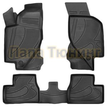 Коврики 3D в салон полиуретан 4 штуки Autofamily для Lada Kalina 2004-2013