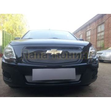 Защита радиатора Ravon R4 2016- / Chevrolet Cobalt 2013- black низ
