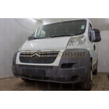 Защита радиатора Peugeot Boxer 2014- (2 части) / Fiat Ducato IV 2014- / Citroen Jumper 2014- (2 части) black низ