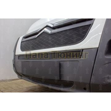 Защита радиатора Peugeot Boxer 2014- (2 части) / Fiat Ducato IV 2014- / Citroen Jumper 2014- (2 части) black низ