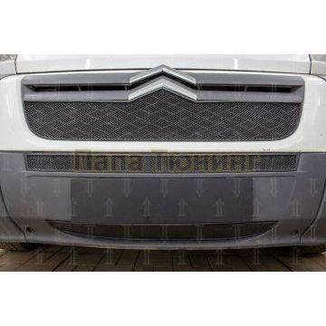 Защита радиатора Peugeot Boxer 2014- (2 части) / Fiat Ducato IV 2014- / Citroen Jumper 2014- (2 части) black низ