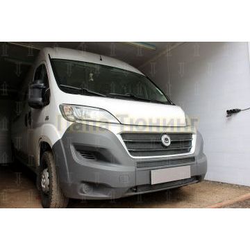 Защита радиатора Peugeot Boxer 2014- (2 части) / Fiat Ducato IV 2014- / Citroen Jumper 2014- (2 части) black низ