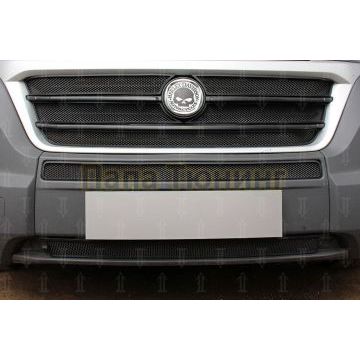 Защита радиатора Peugeot Boxer 2014- (2 части) / Fiat Ducato IV 2014- / Citroen Jumper 2014- (2 части) black низ