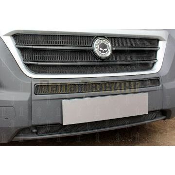 Защита радиатора Peugeot Boxer 2014- (2 части) / Fiat Ducato IV 2014- / Citroen Jumper 2014- (2 части) black низ