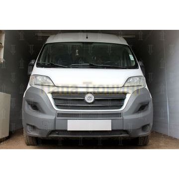 Защита радиатора Peugeot Boxer 2014- (2 части) / Fiat Ducato IV 2014- / Citroen Jumper 2014- (2 части) black низ