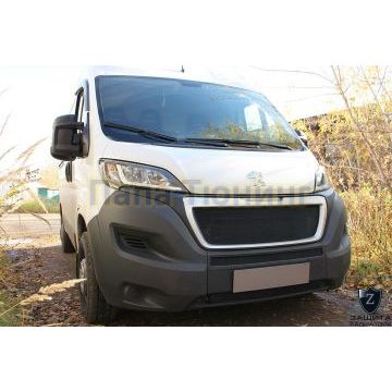 Защита радиатора Peugeot Boxer 2014- (2 части) / Fiat Ducato IV 2014- / Citroen Jumper 2014- (2 части) black низ