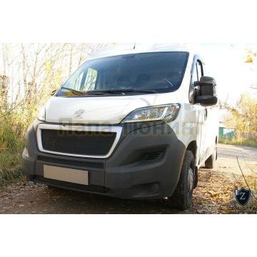 Защита радиатора Peugeot Boxer 2014- (2 части) / Fiat Ducato IV 2014- / Citroen Jumper 2014- (2 части) black низ