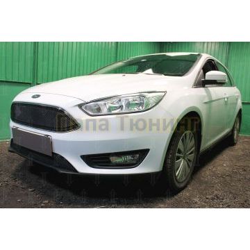 Защита радиатора Ford Focus III (рестайлинг) 2014- black низ PREMIUM