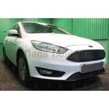 Защита радиатора Ford Focus III (рестайлинг) 2014- black низ PREMIUM