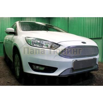 Защита радиатора Ford Focus III (рестайлинг) 2014- chrome низ PREMIUM