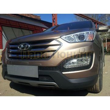Защита радиатора Hyundai Santa Fe 2012-2015 black PREMIUM