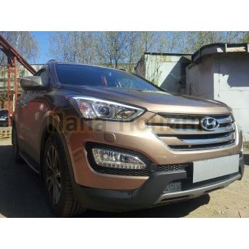 Защита радиатора Hyundai Santa Fe 2012-2015 black PREMIUM