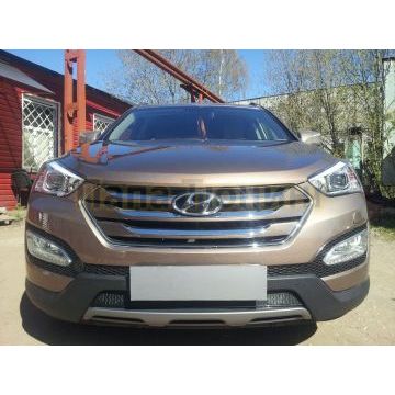 Защита радиатора Hyundai Santa Fe 2012-2015 black PREMIUM