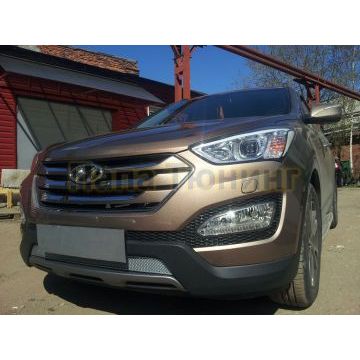 Защита радиатора Hyundai Santa Fe 2012-2015 chrome PREMIUM