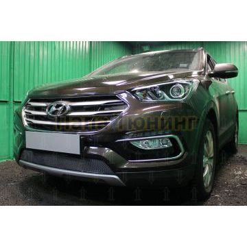 Защита радиатора Hyundai Santa Fe 2015-2018 black PREMIUM