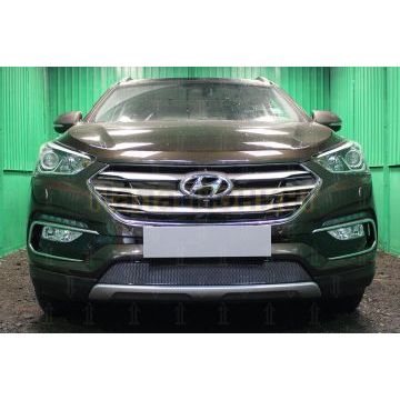 Защита радиатора Hyundai Santa Fe 2015-2018 black PREMIUM