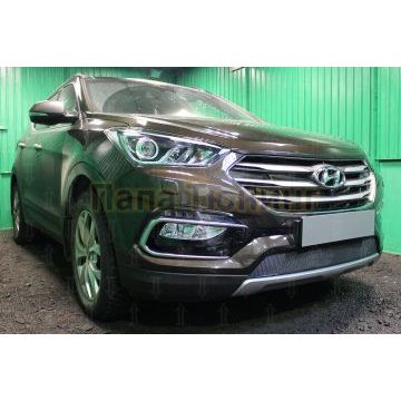 Защита радиатора Hyundai Santa Fe 2015-2018 black PREMIUM