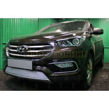 Защита радиатора Hyundai Santa Fe 2015-2018 chrome PREMIUM