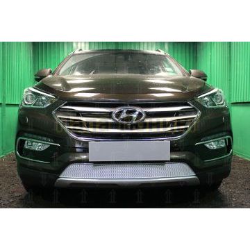 Защита радиатора Hyundai Santa Fe 2015-2018 chrome PREMIUM