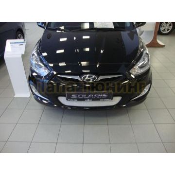 Защита радиатора Hyundai Solaris 2011-2014 chrome